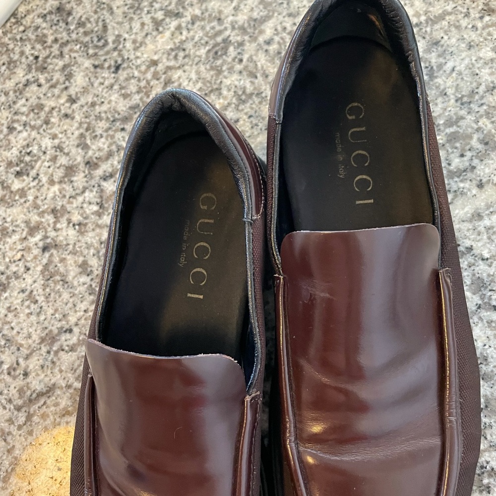 GUCCI LOAFERS brown leather